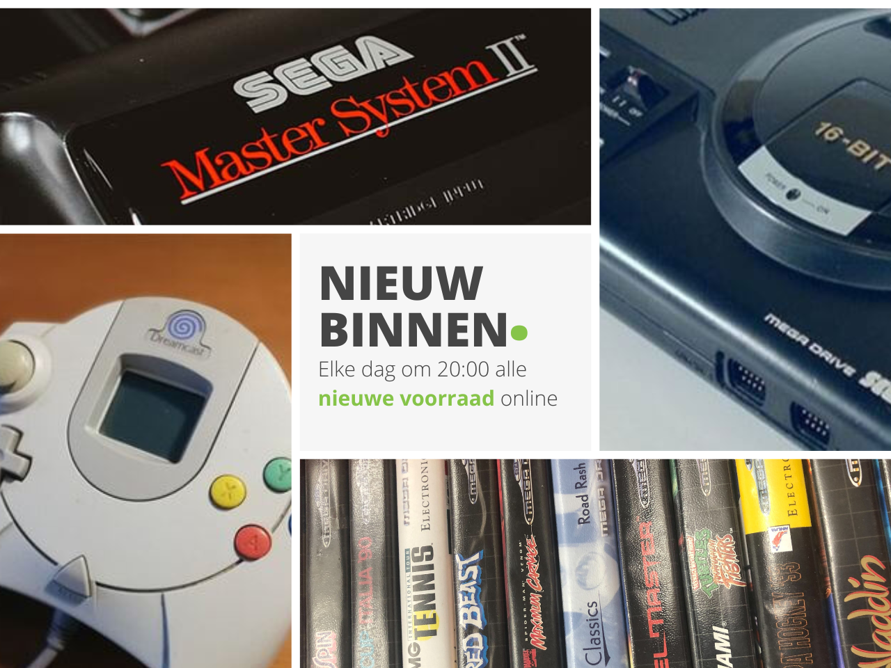 Alle Nieuw binnengekomen Sega Producten. Elke dag om 20:00 online.